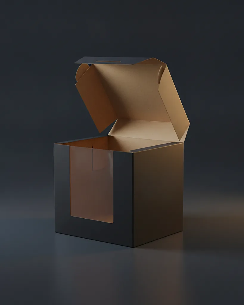Custom beverage / can carrier box, close-up of the edge, surface texture and finish