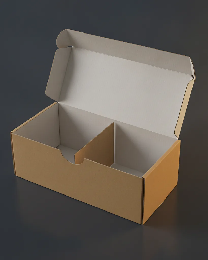 Custom book mailer box, close-up of the edge, surface texture and finish