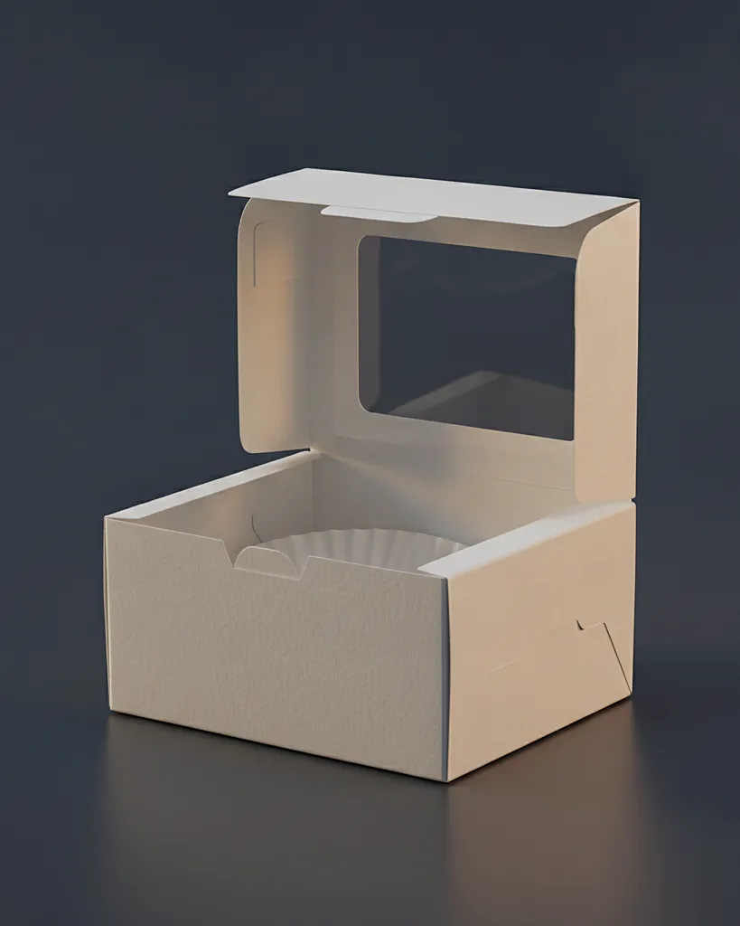 Custom cake slice box, close-up of the edge, surface texture and finish