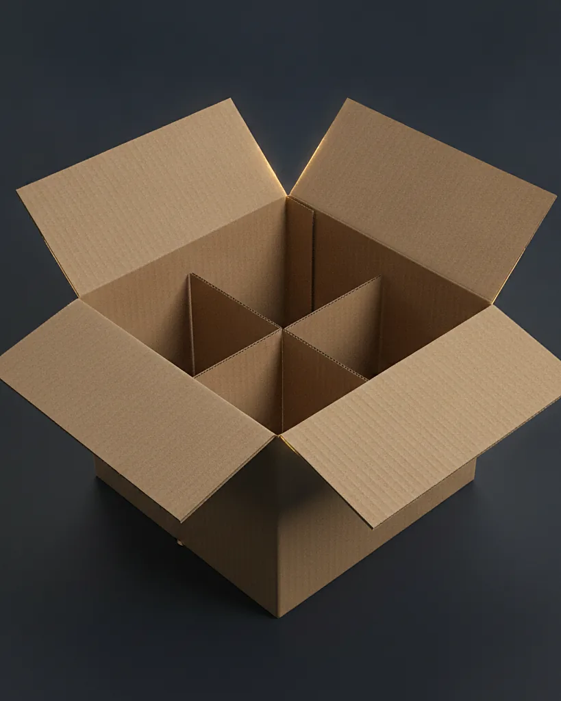 Custom corrugated shipping box, close-up of the edge, surface texture and finish