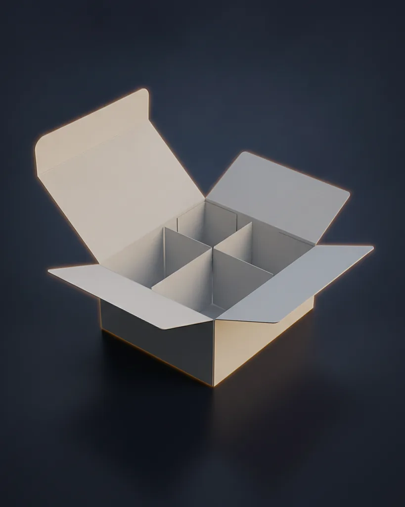 Custom cosmetic mailer box, close-up of the edge, surface texture and finish