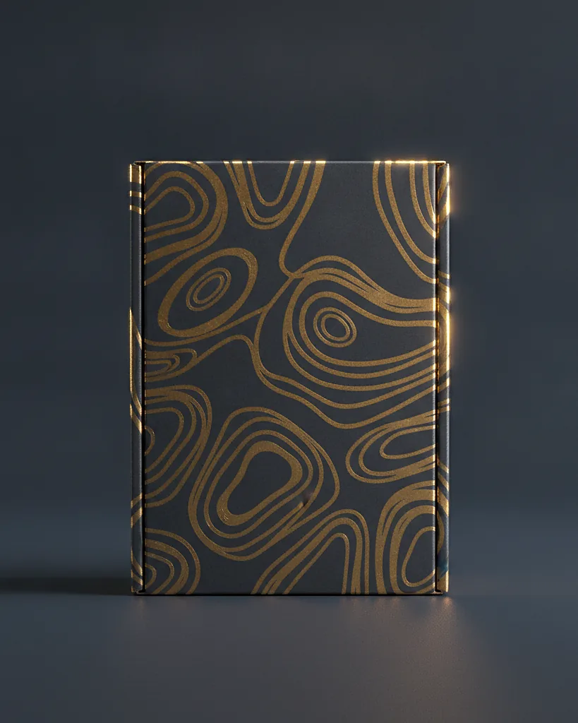 Custom crash lock bottom carton, 20pt SBS, on a dark navy studio backdrop