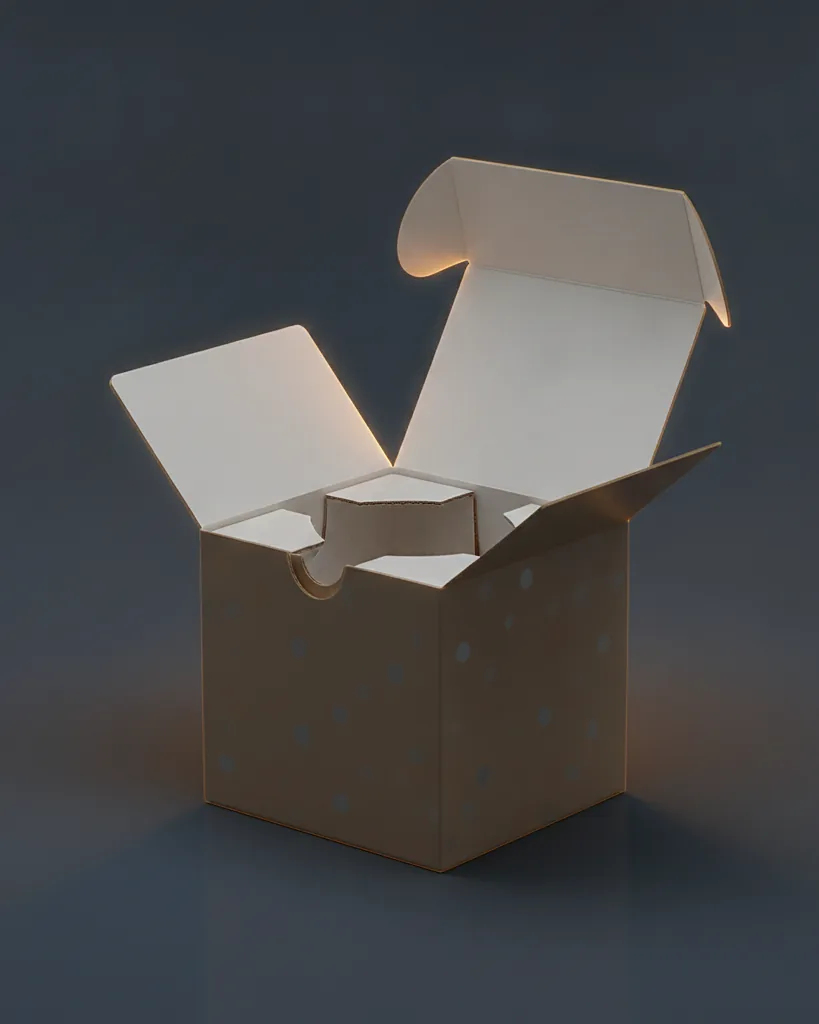 Custom crash lock bottom carton, close-up of the edge, surface texture and finish