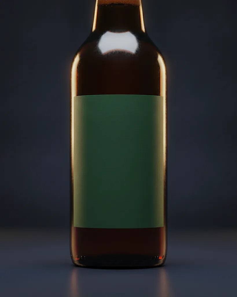 Custom beer label, matte art paper with gloss lamination and wet-strength adhesive