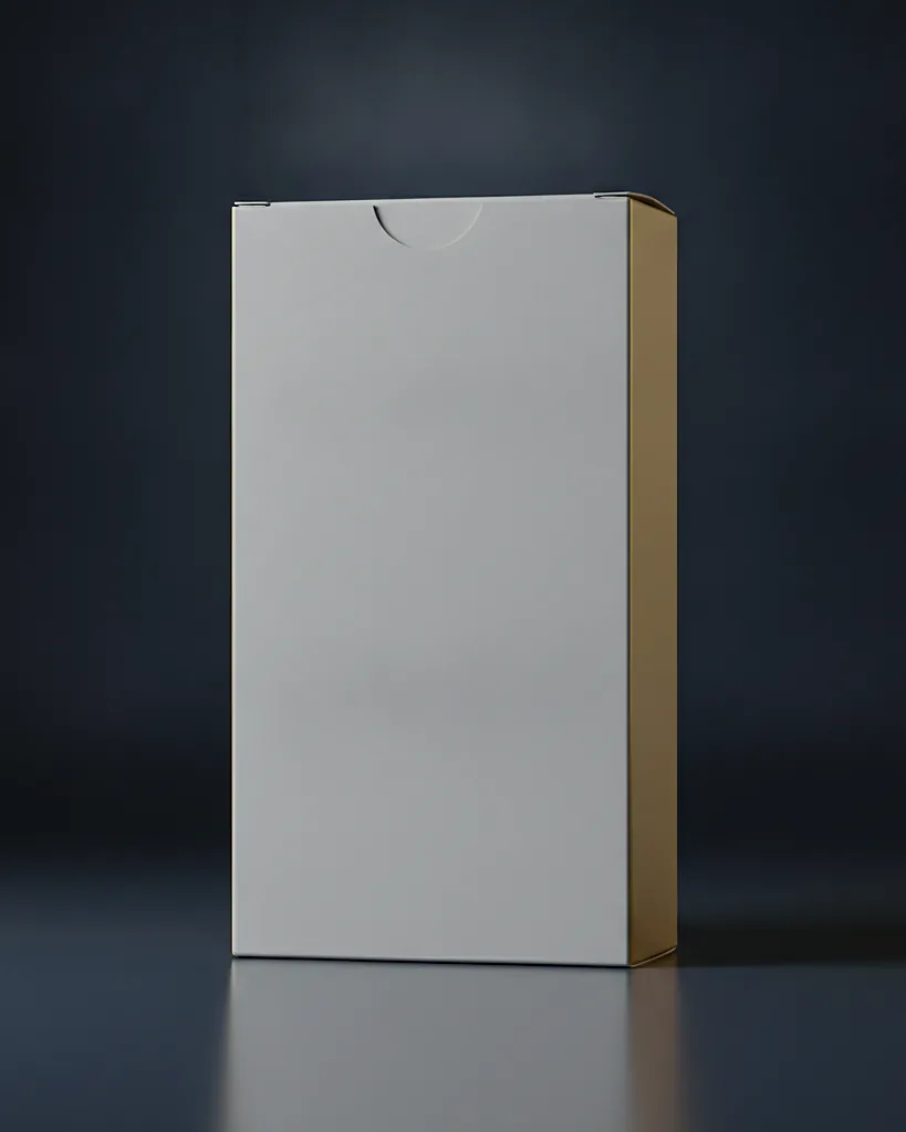 Custom CBD box, 18pt SBS, label-panel layout, on a dark navy studio backdrop