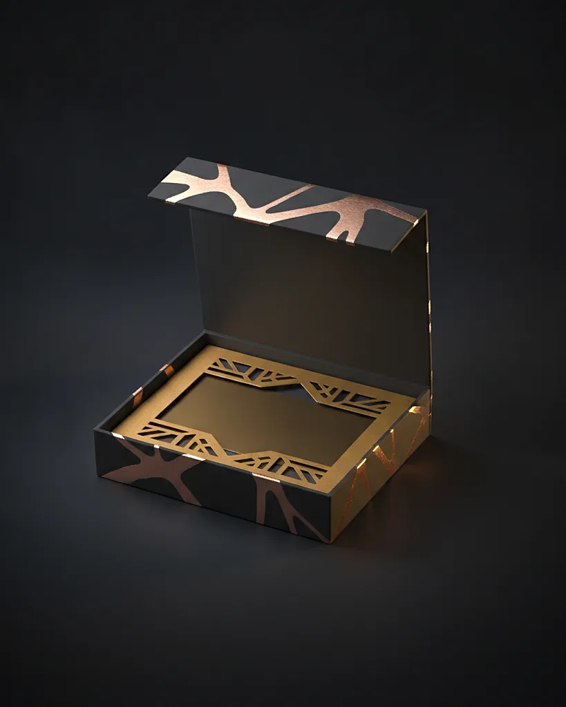 Custom gift card box, close-up of the edge, surface texture and finish