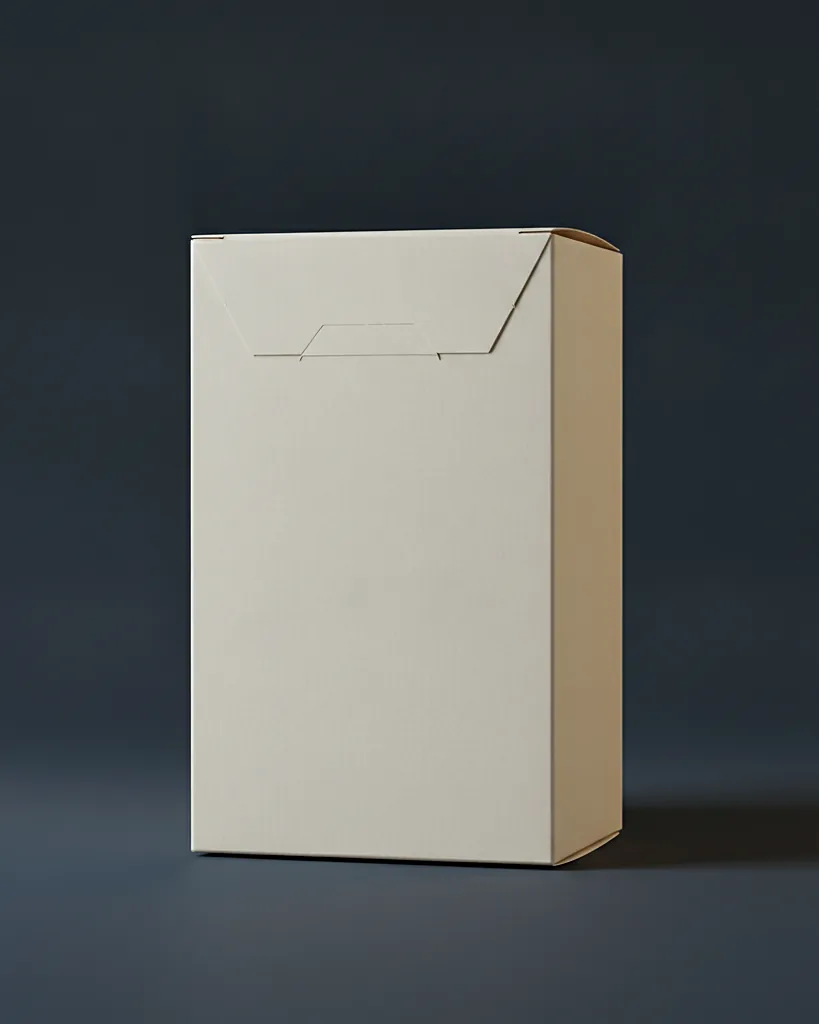 Custom K-Cup box, 18pt SBS, stacked pod fit, on a dark navy studio backdrop