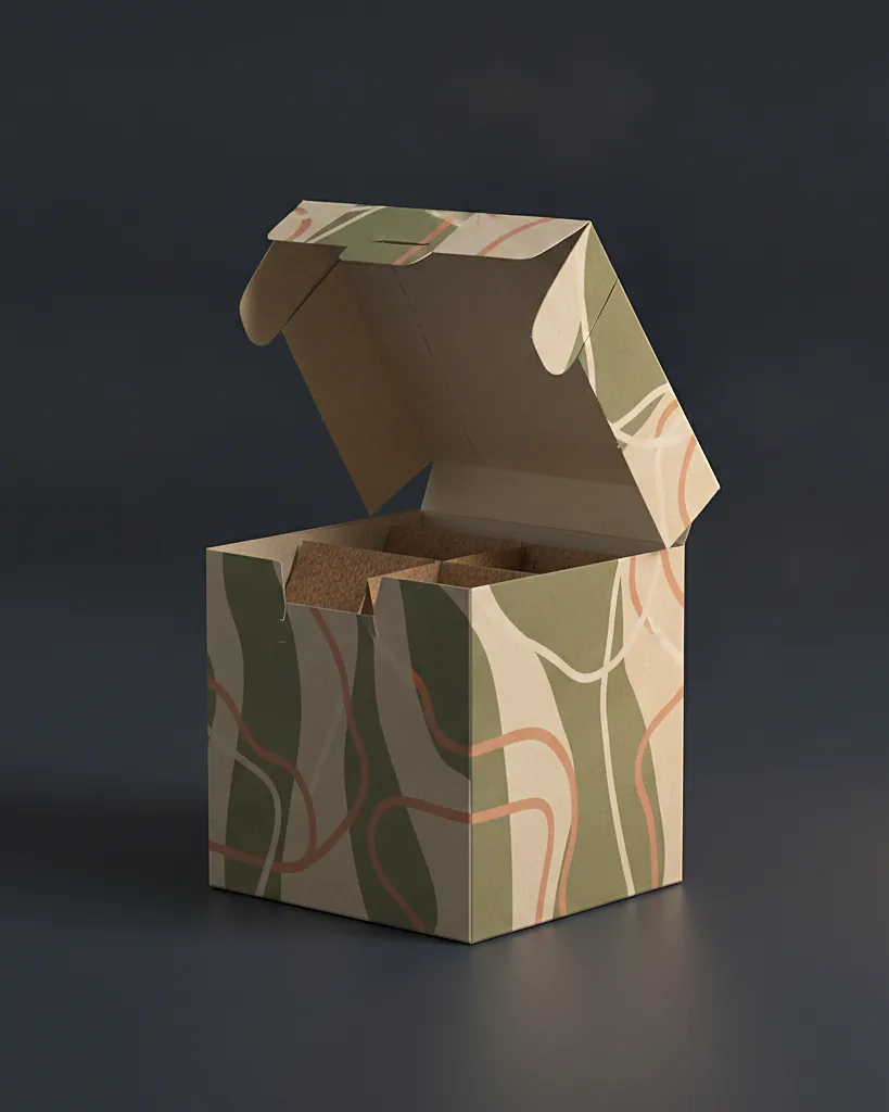 Custom K-Cup box, close-up of the edge, surface texture and finish