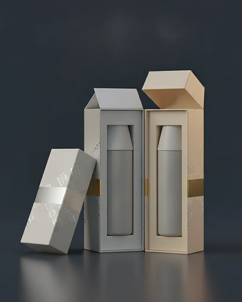 Custom lotion boxes, close-up of the edge, surface texture and finish