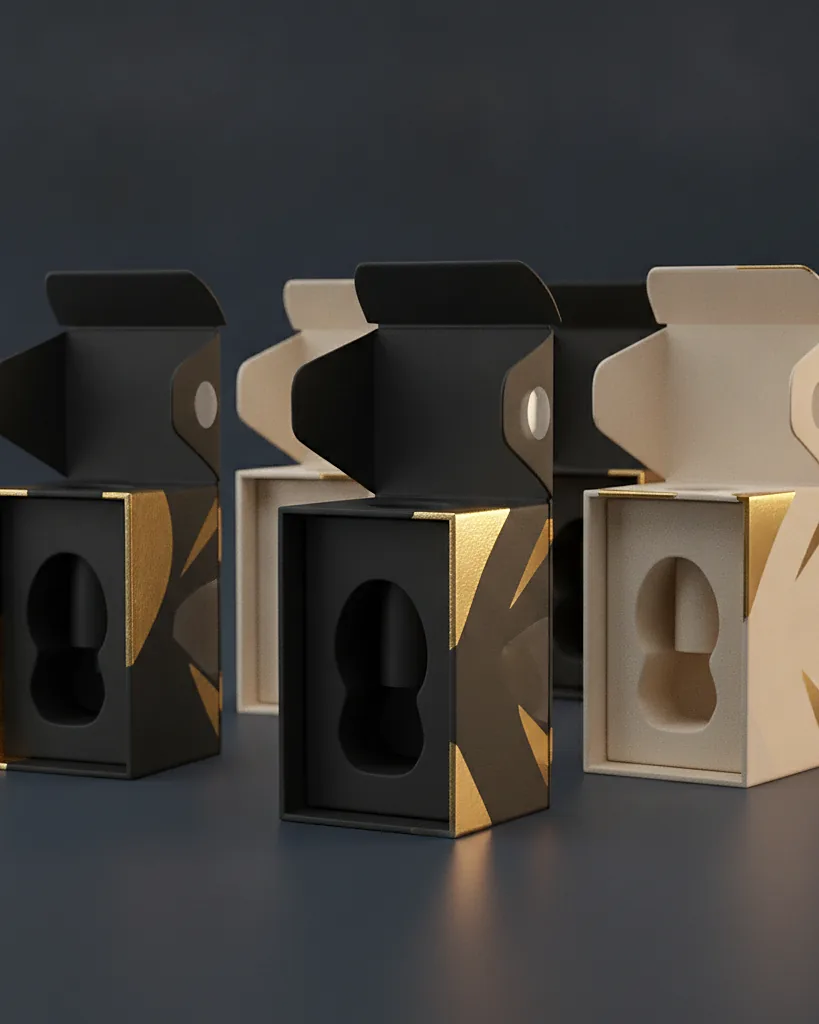 Custom nail polish boxes, close-up of the edge, surface texture and finish
