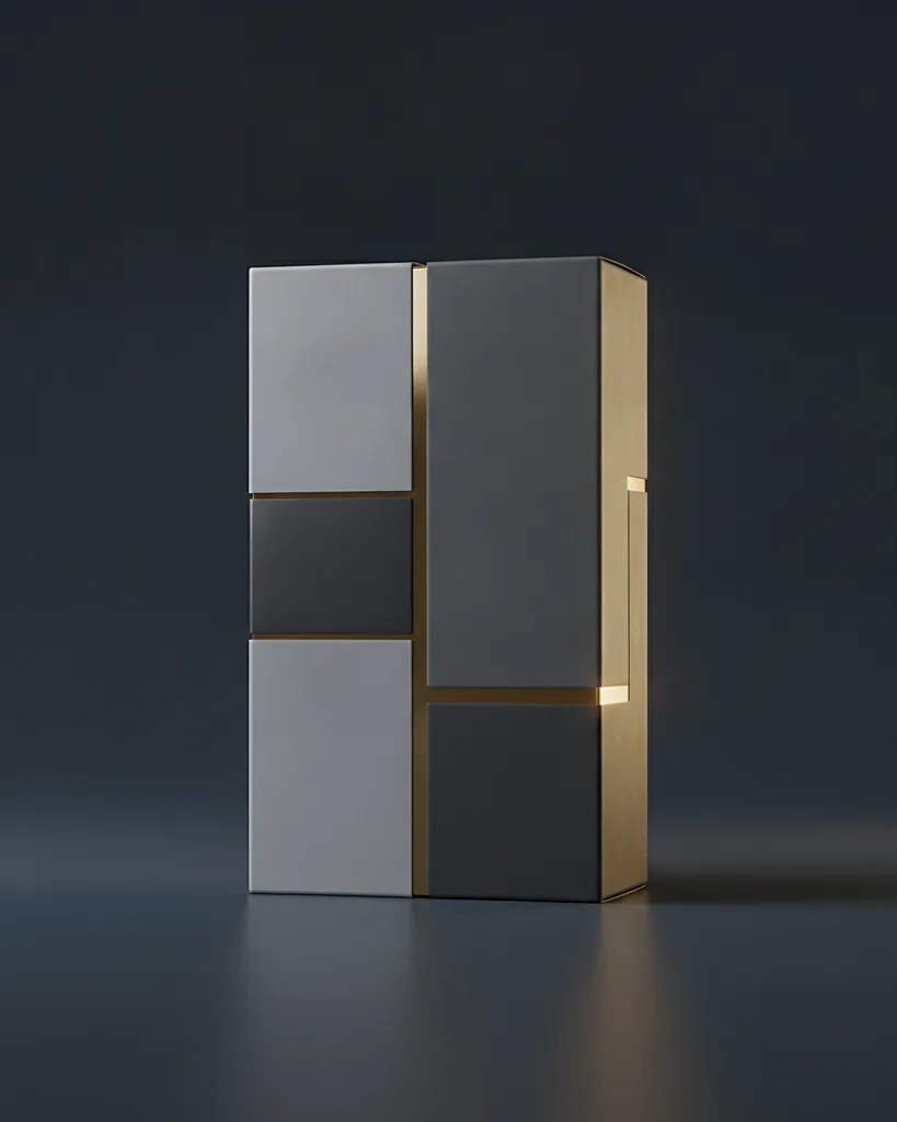 Custom perfume carton, 24pt SBS, fitted cradle, on a dark navy studio backdrop