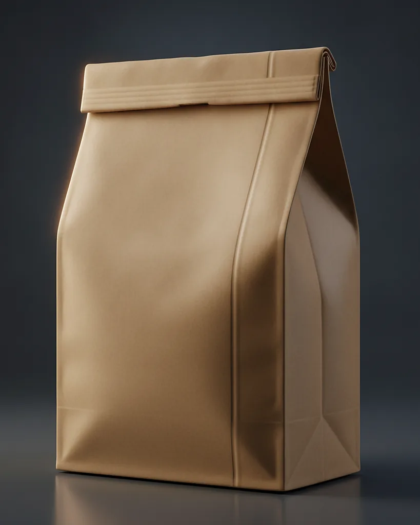 Custom popcorn bag, close-up of the edge, surface texture and finish