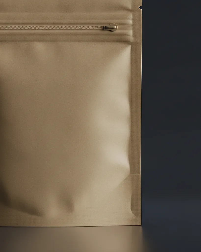 Custom seed packet, close-up of the edge, surface texture and finish