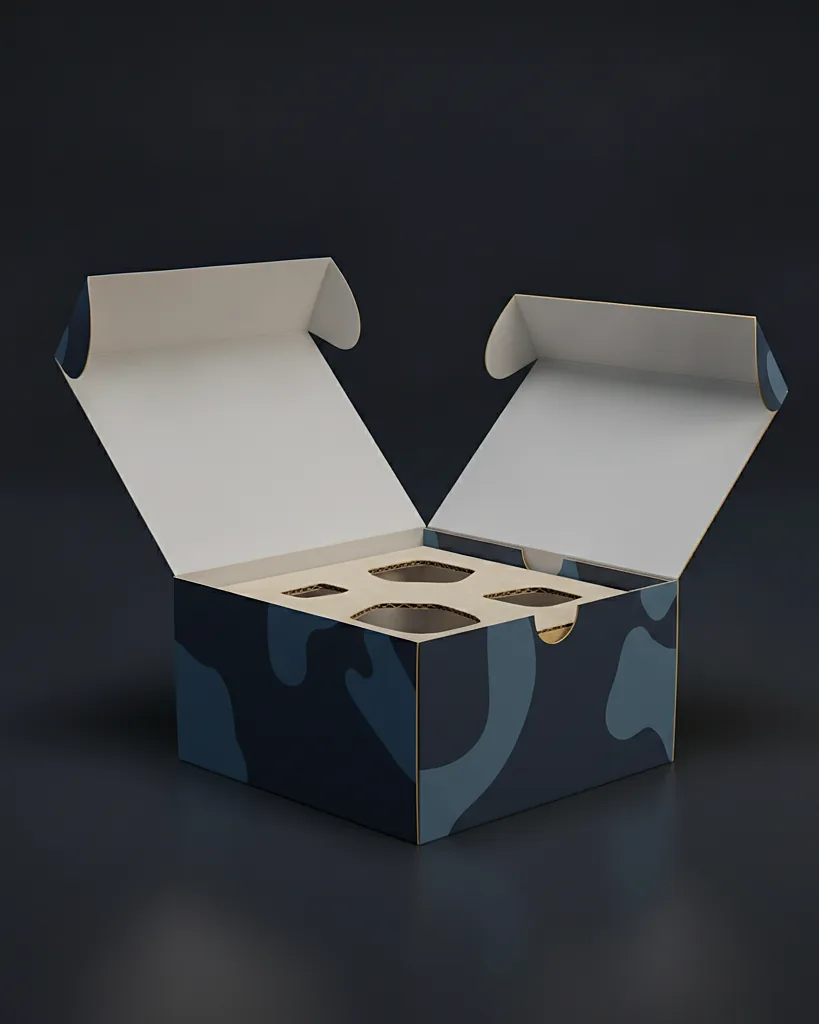 Custom toy packaging box, close-up of the edge, surface texture and finish
