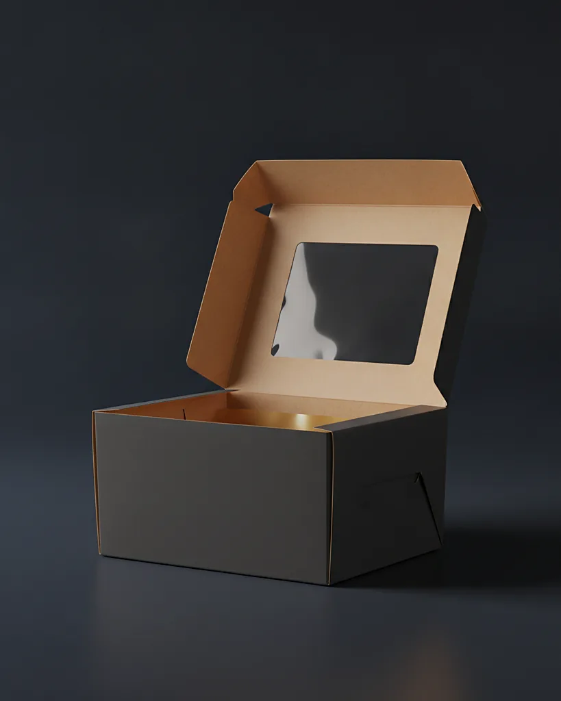 Custom waffle box, close-up of the edge, surface texture and finish