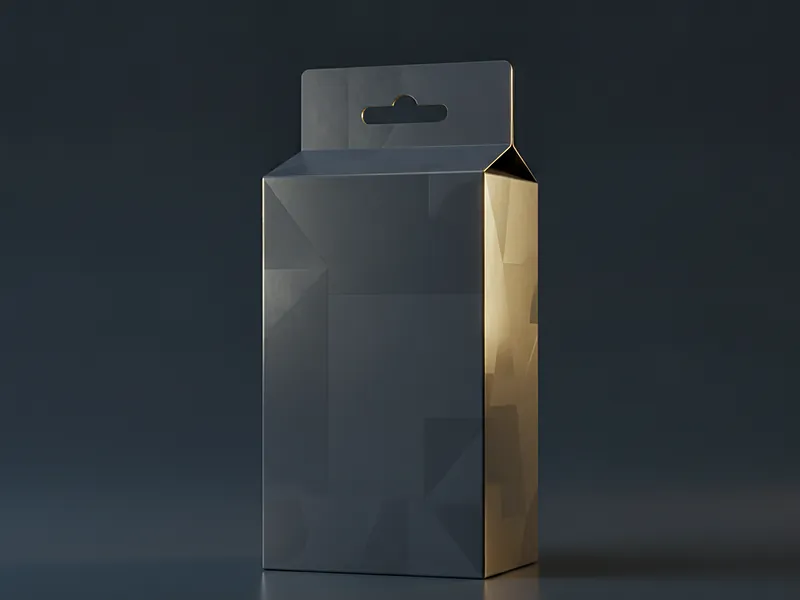 Custom hanging tab carton