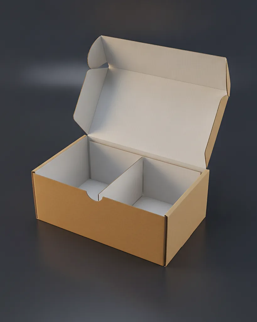 Custom inside printed mailer box, close-up of the edge, surface texture and finish