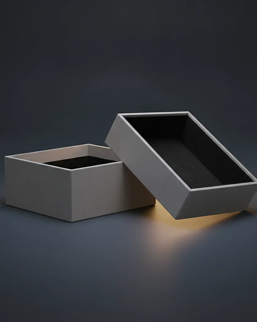 Custom jewelry box, close-up of the edge, surface texture and finish