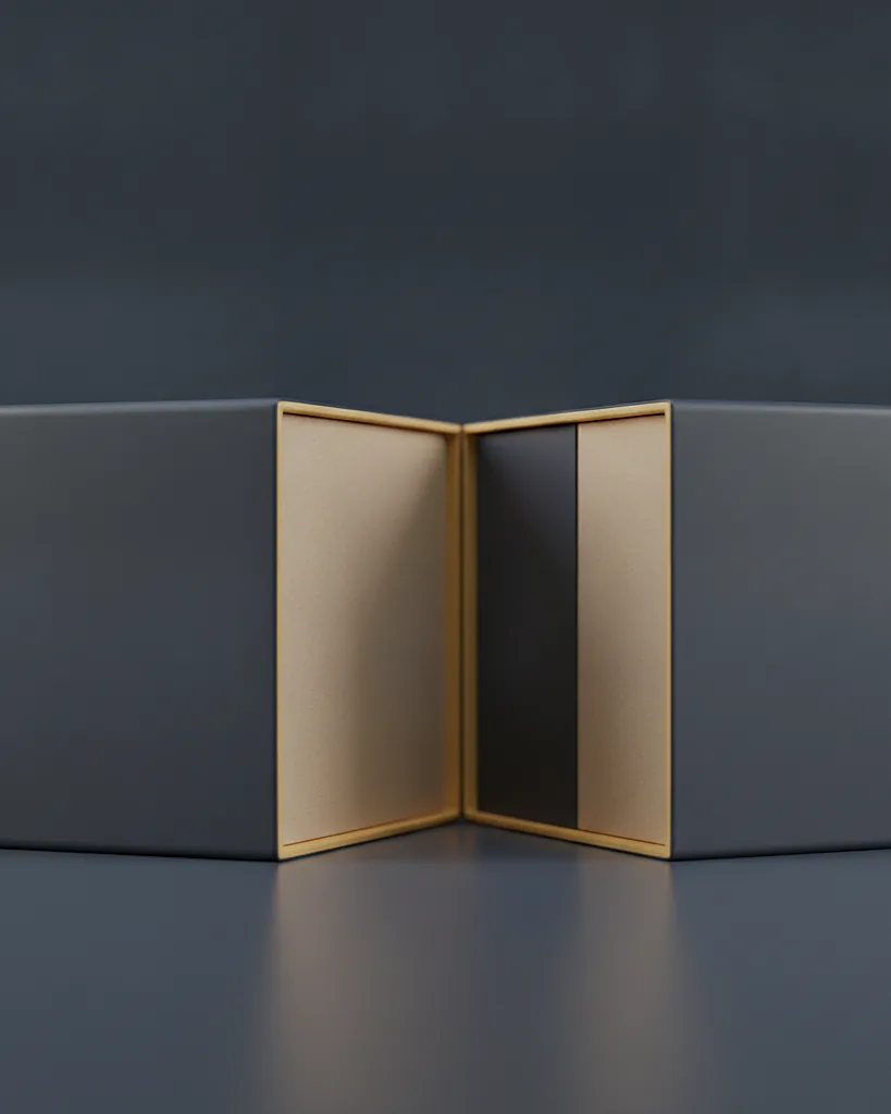 Custom lingerie box, close-up of the edge, surface texture and finish