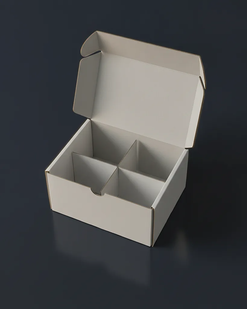 Custom literature mailer box, close-up of the edge, surface texture and finish