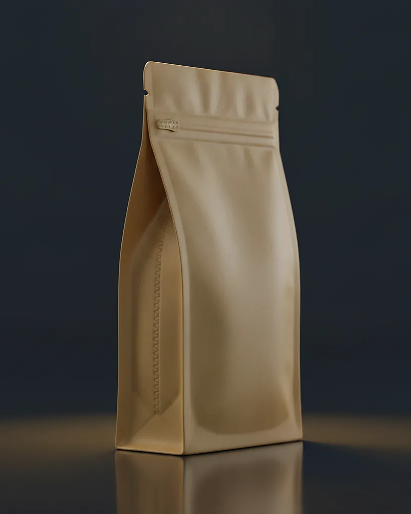Custom pet treat pouch, close-up of the edge, surface texture and finish
