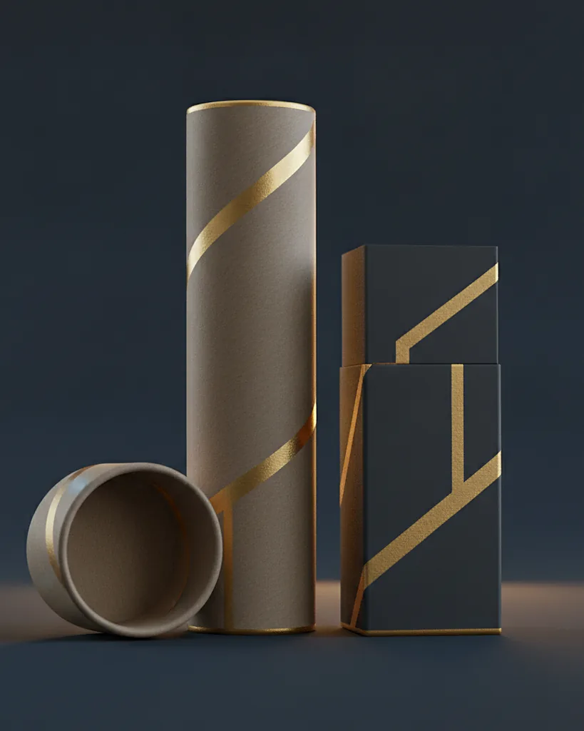Custom pre roll and vape tube, close-up of the edge, surface texture and finish