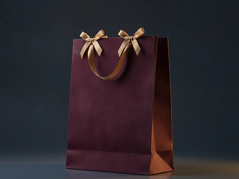 Custom ribbon handle gift bag