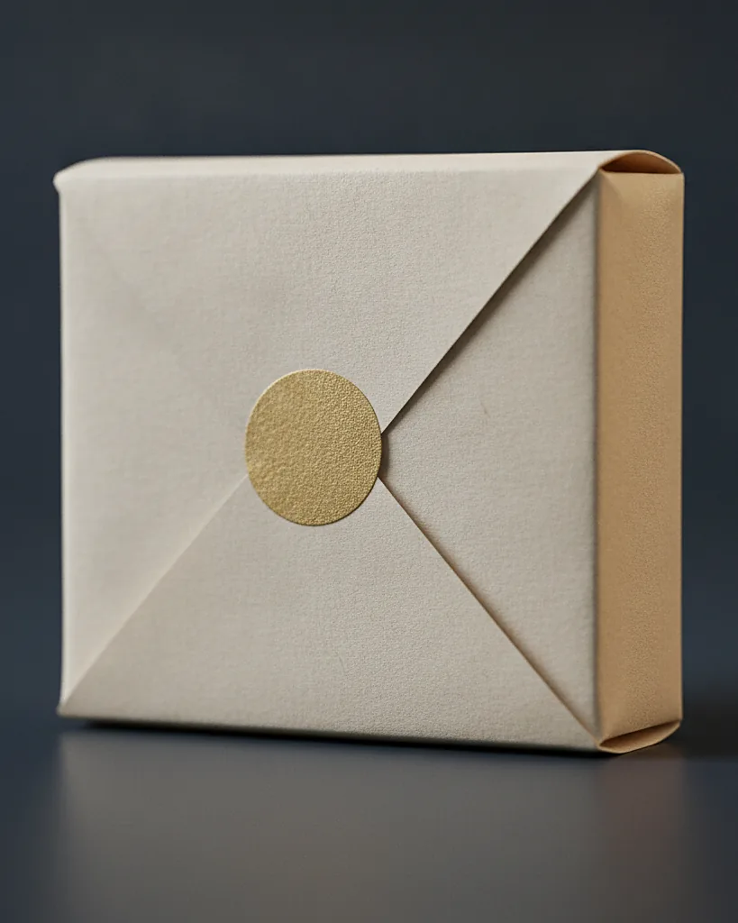 Custom soap wrap paper, close-up of the edge, surface texture and finish