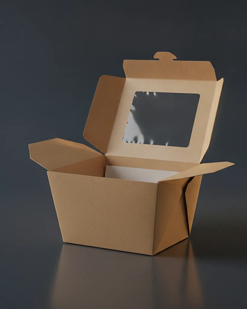 Custom take out box, close-up of the edge, surface texture and finish