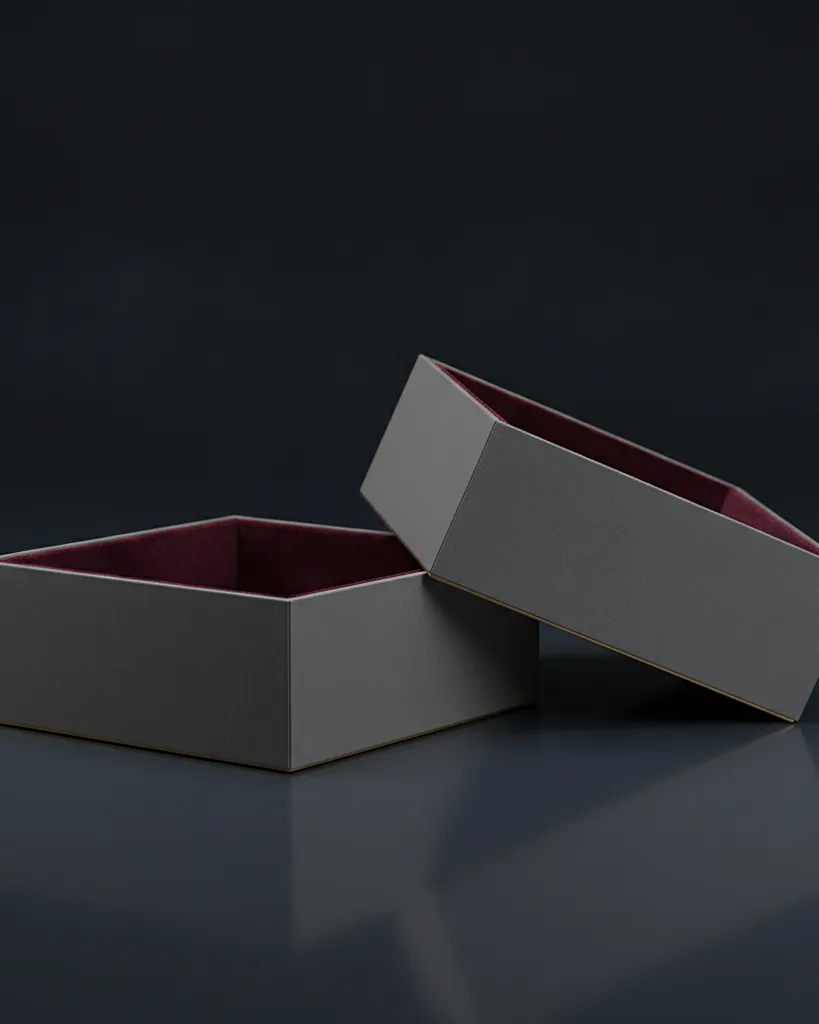 Custom watch box, close-up of the edge, surface texture and finish